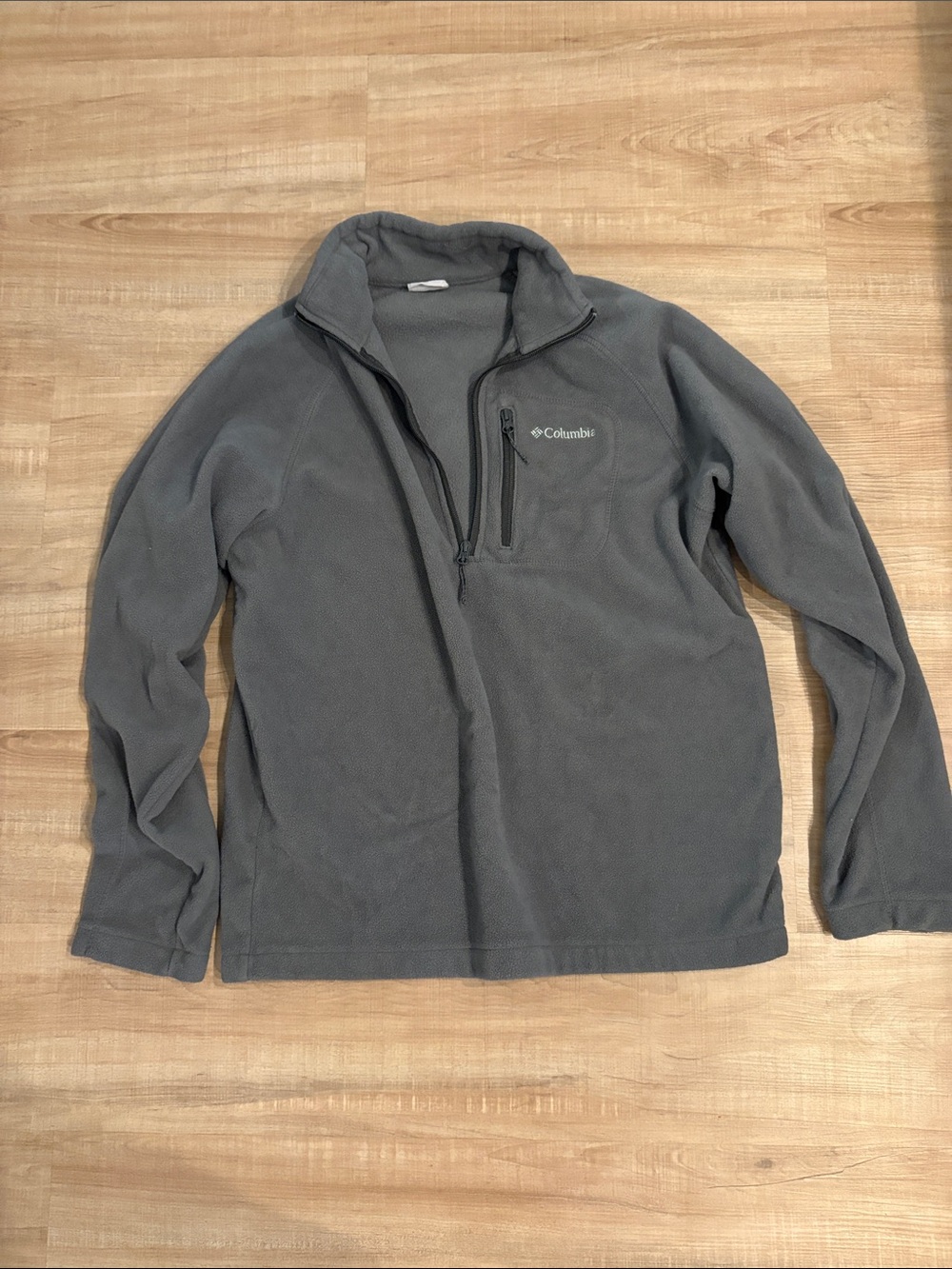 Columbia Charcoal Grey Half-Zip Fleece Pullover Men’s Medium